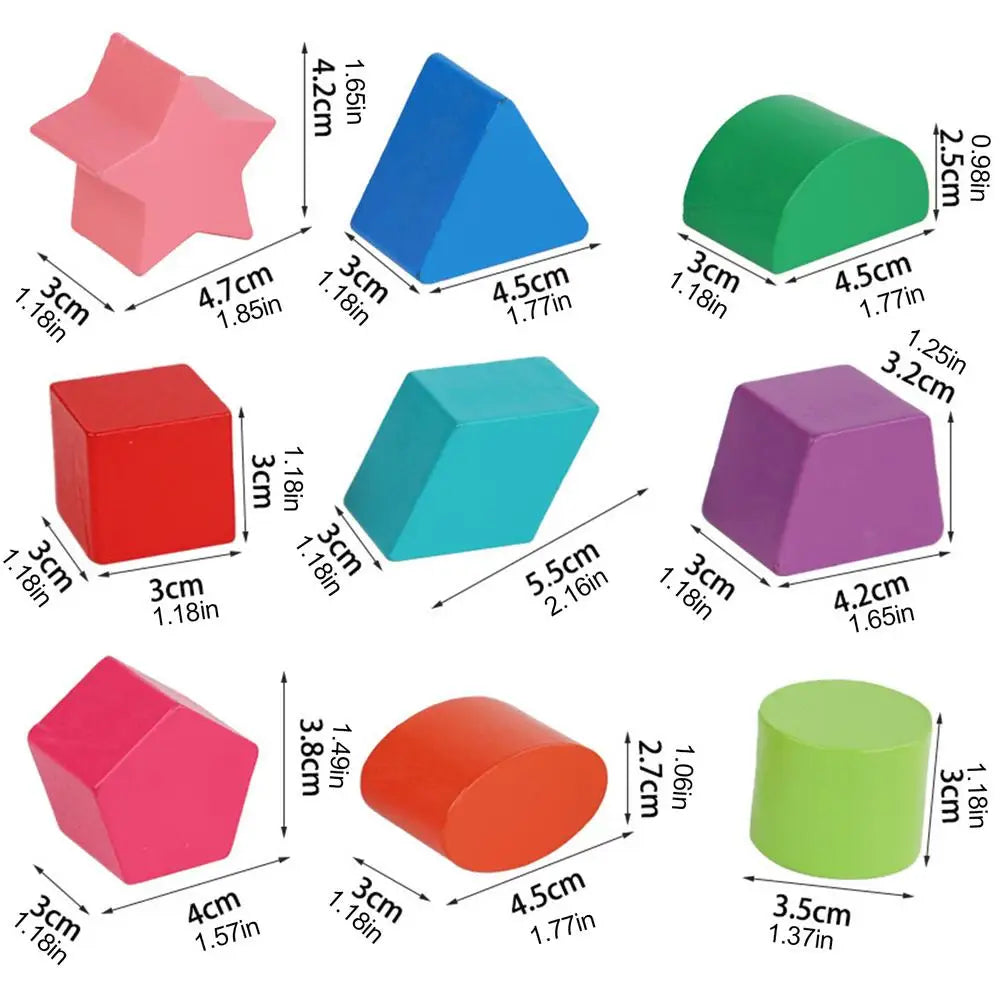 Montessori Shape Sorter Wooden Sorting Develop Fine Motor Skills Toy