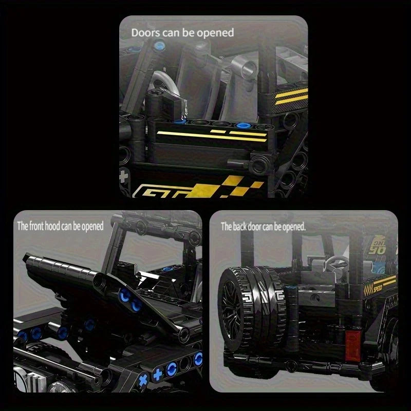 1630 Black Car Building Blocks, Suitable as Birthday/Christmas/Halloween/Thanksgiving/New Year/Party Gifts.