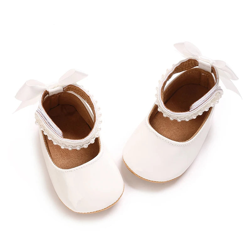 White Shoes for Baby Girl 0-18M Girl Soft Sole Princess Shoes Formal Wedding Birthday Party Toddler