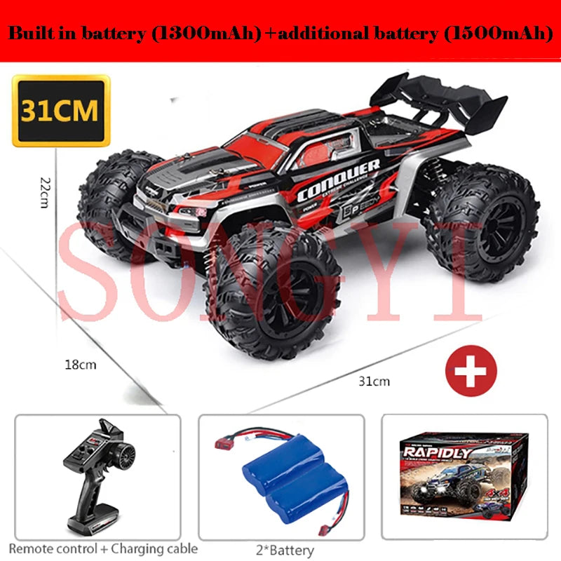 16103 Fast Rc Cars 50km/h 1/16 Off Road 4WD with LED Headlights,2.4G Waterproof Remote Control Monster Truck for Adults and Kids