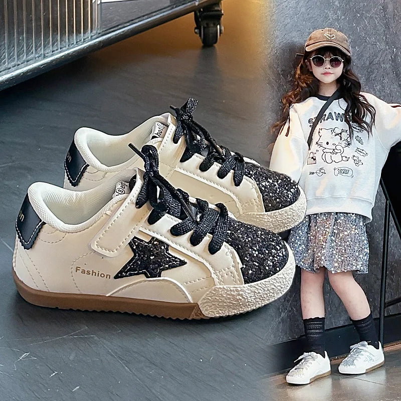 Girls' Shoes 2026 Spring New Casual Versatile Little Girls Star Sneakers Spring and Autumn Children's Sports Kids Shoes