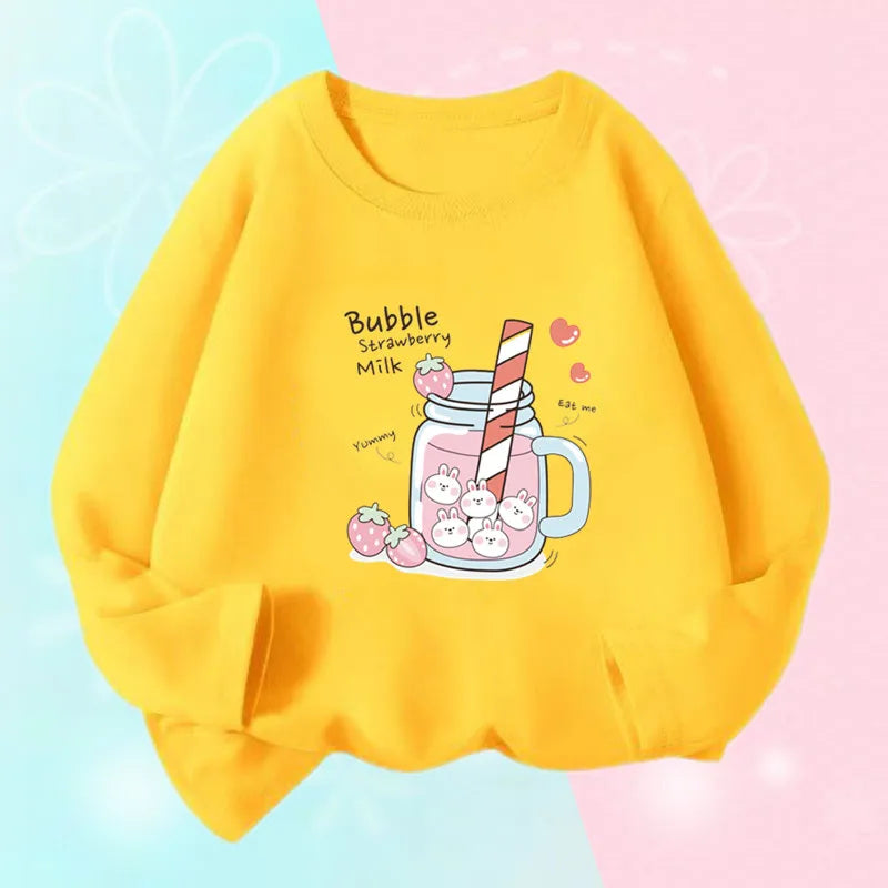 Charlotte Strawberry Girls Graphic Juice Kids Cartoon Long Sleeve - GuGuTon baby store - Baby Fashion - Toddlers Outfits - Babies Outfits - Toddler Clothes - Kids Clothing - Newborn Clothes - Newborn Wear - Kids Wear - Trending Clothes - Trending Outfits - Fall Fashion - Winter Fashion - Girls Clothes - Boys Clothes - Babies Wear - Kids Accessories - KidsWear - Summer Clothes - Summer Fashion - Summer Trend - Falls Sweaters - Tops - Bottom - Jeans - Blouse - Dresses - Newborn Dresses - Toys