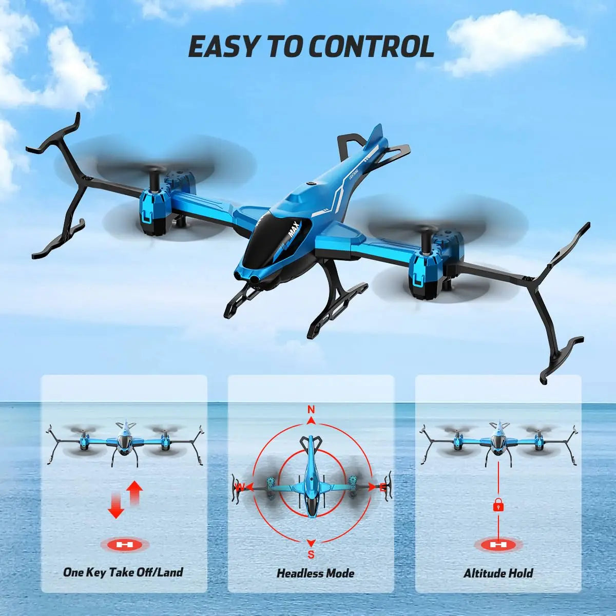 VATOS Super All in 1 Remote Control 2.4Ghz RC Helicopter 360°
