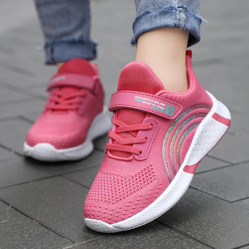 New Design Red Trainers Shoes for Kids Girls Comfortable Platform Girl Sports Shoes Large Size 38 Children's Running Sneakers