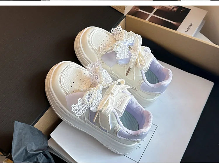 Girls Sports Shoes for Students Casual Shoes Princess Style Soft Bottom 2026 Brand New Children Tennis Shoes Breathable Non-slip