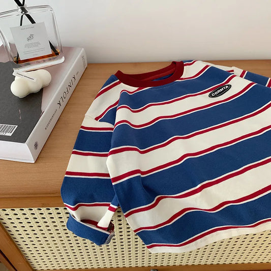 Luke Stripe Cotton Long Sleeves Tees