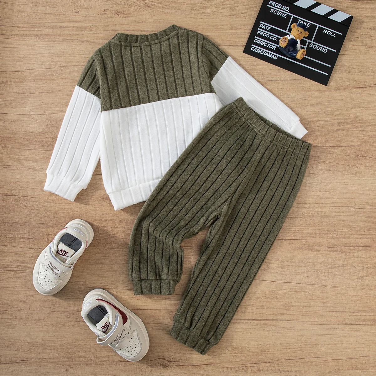 Boy Winter Long Sleeve Sweater Pants Set for Kids