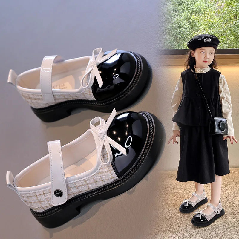 Girls' Spring and Autumn Leather Shoes 2025 Middle aged Children's Baby Soft soled Performance Shoes Children's Princess Shoes