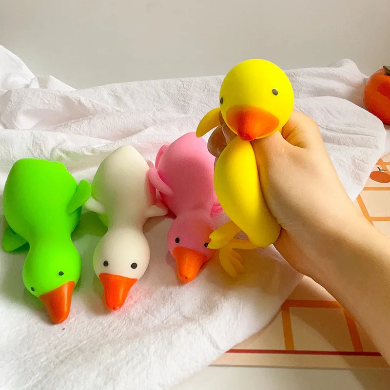 Funny Cute Stretchy Soft Duck Squishy Toys Squeeze Stress Relief Toys Squishy Fidget Toys Party Favors Kids Birthday Gift