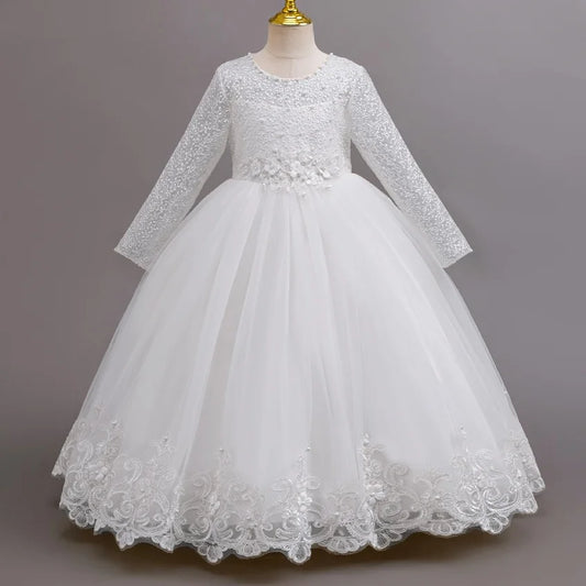 girls dress Long dresses for girls aged 4-12 Birthday dress Gorgeous and elegant beauty pageant dress