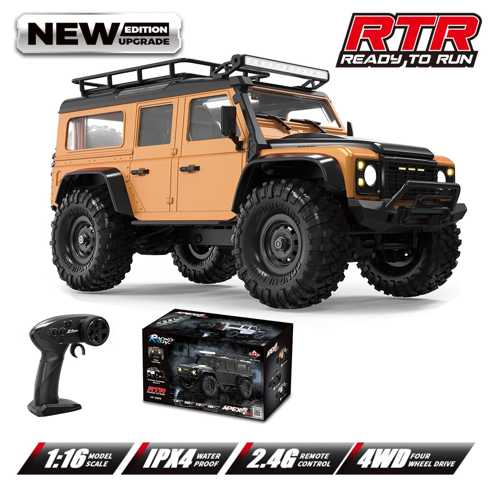 1:16 Scale Ford Bronco RC Rock Crawler Monster Truck 4WD High-Speed Electric Off-Road Toy Car for Boys Outdoor Gifts