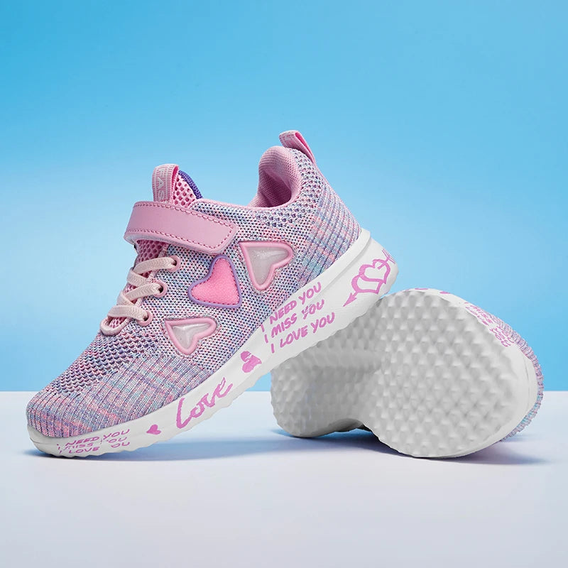 Cozy Knit Shoes for Girls Ultra Breathable Sneakers Lightweight Footwear Comfy and Casual