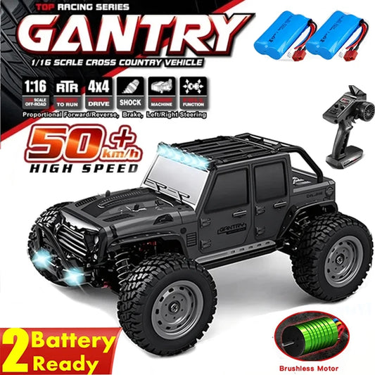 16103 Fast Rc Cars 50km/h 1/16 Off Road 4WD with LED Headlights,2.4G Waterproof Remote Control Monster Truck for Adults and Kids