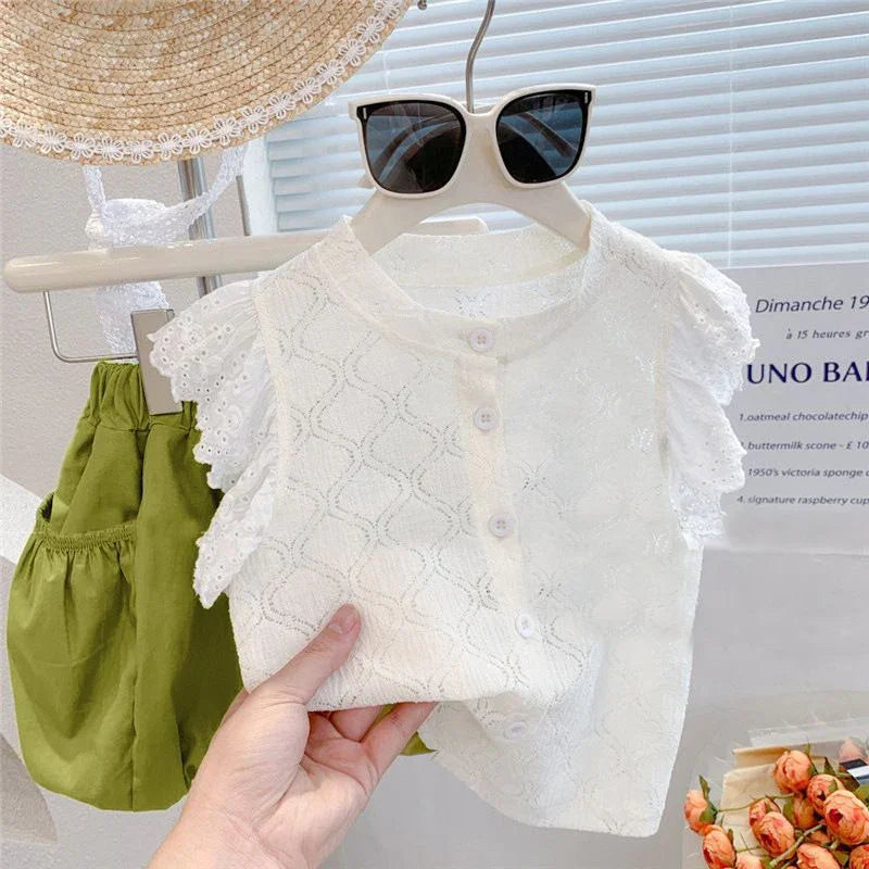 Angelica Girls Clothing Summer Short Sleeve Children Two Piece Set - GuGuTon baby store - Baby Fashion - Toddlers Outfits - Babies Outfits - Toddler Clothes - Kids Clothing - Newborn Clothes - Newborn Wear - Kids Wear - Trending Clothes - Trending Outfits - Fall Fashion - Winter Fashion - Girls Clothes - Boys Clothes - Babies Wear - Kids Accessories - KidsWear - Summer Clothes - Summer Fashion - Summer Trend - Falls Sweaters - Tops - Bottom - Jeans - Blouse - Dresses - Newborn Dresses - Toys