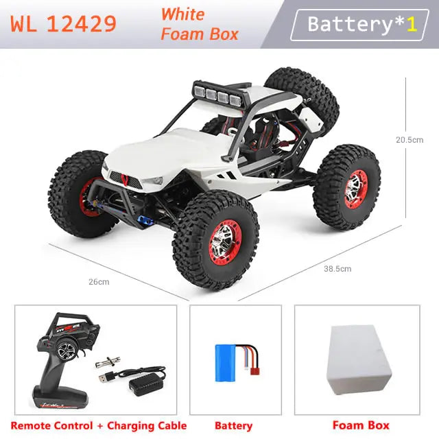 New WL 12429 WLtoys 1:12 4WD RC Racing Car High Speed Off-Road LED Remote Control Alloy Crawler Truck Light Buggy Toy Kids Gift