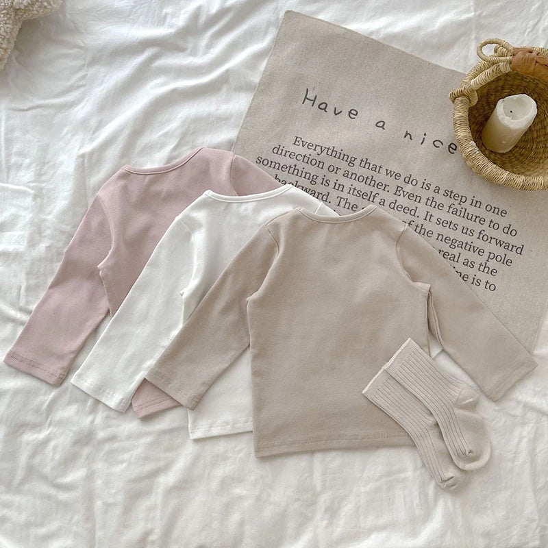 Raily Crewneck Long Sleeve Solid Casual Tops