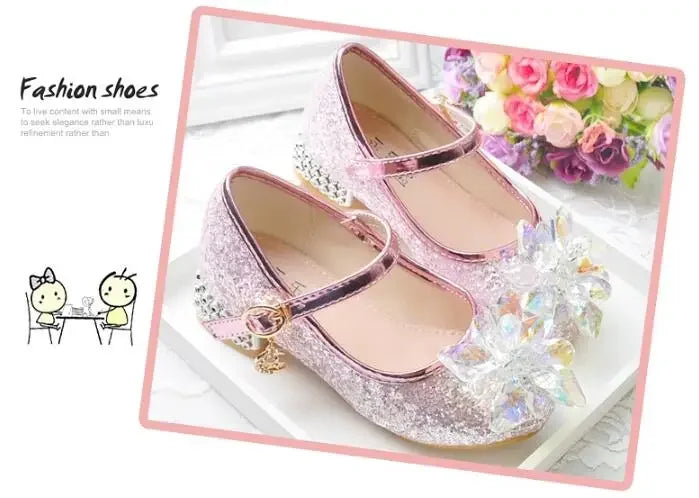 Flower Children's Shoes Beach Princess Girl Shoes For Kids Glitter Wedding Party Shoes