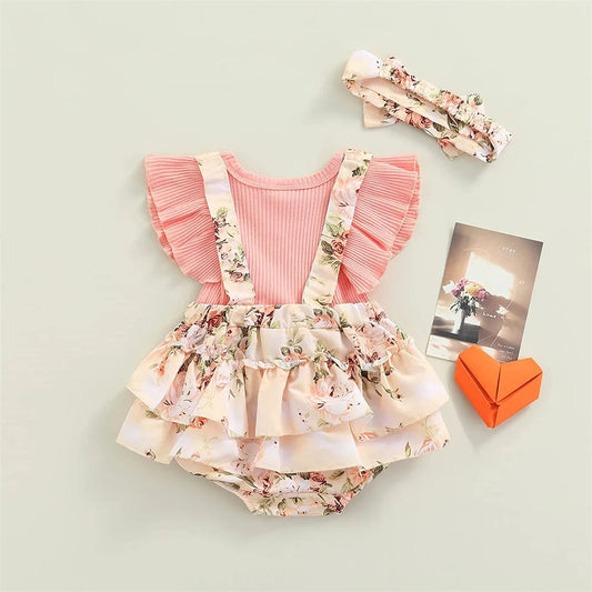 Kids Dress For 0-18 Months Cotton Ruffle Sleeve Cute Butterfly Floral Summer Dress