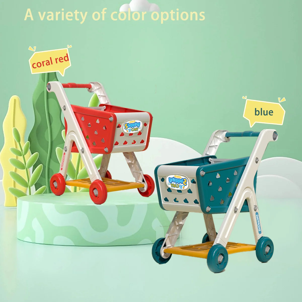 Kids Simulation Shopping Cart Toy Pretend Play Supermarket