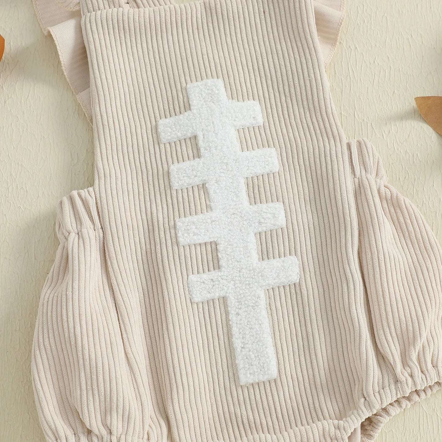 Football Embroidery Bodysuit Set