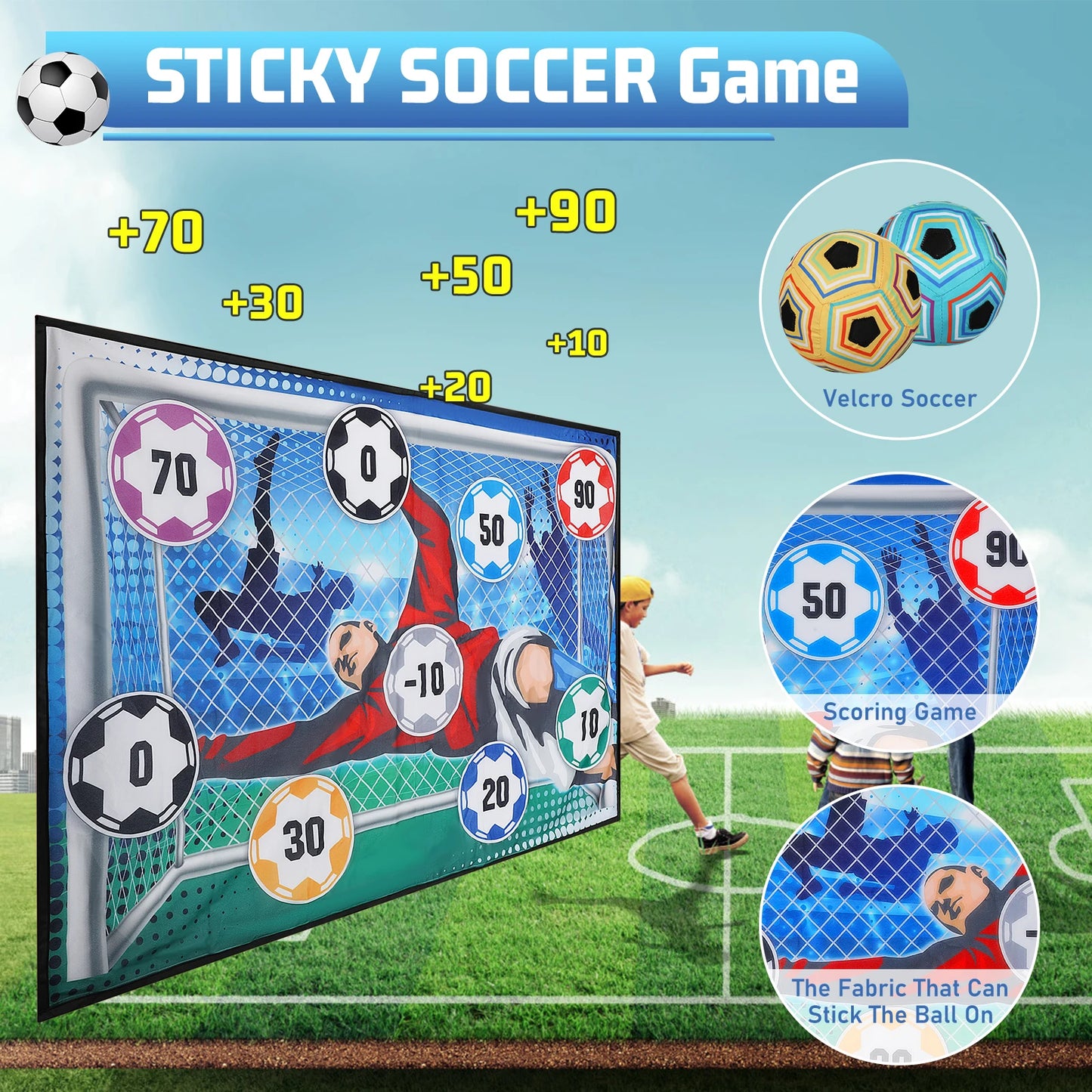 VATOS Football Soccer Sticky Goal Toy Shooting Score Practice