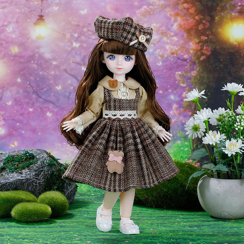 Fashion Cute 1/6 BJD Doll Full Set 30cm Princess Doll Ball Jointed Doll Girl Toy Gift Dolls for Girls Toys for Girls