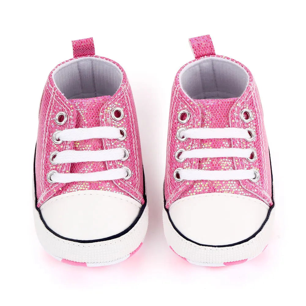 Baby Step Shoes Baby's First Pair of Toddler Shoes Baby Canvas Shoes Breathable Non-slip Boys and Girls Lace-up Fashion Shoes
