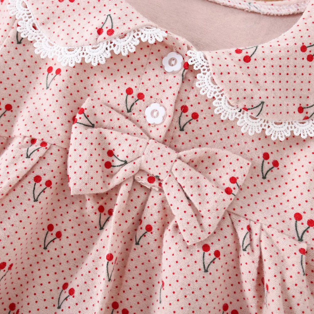 Fallon Children's Cotton Skirt 0-3 Years - Cartoon Cherry Design