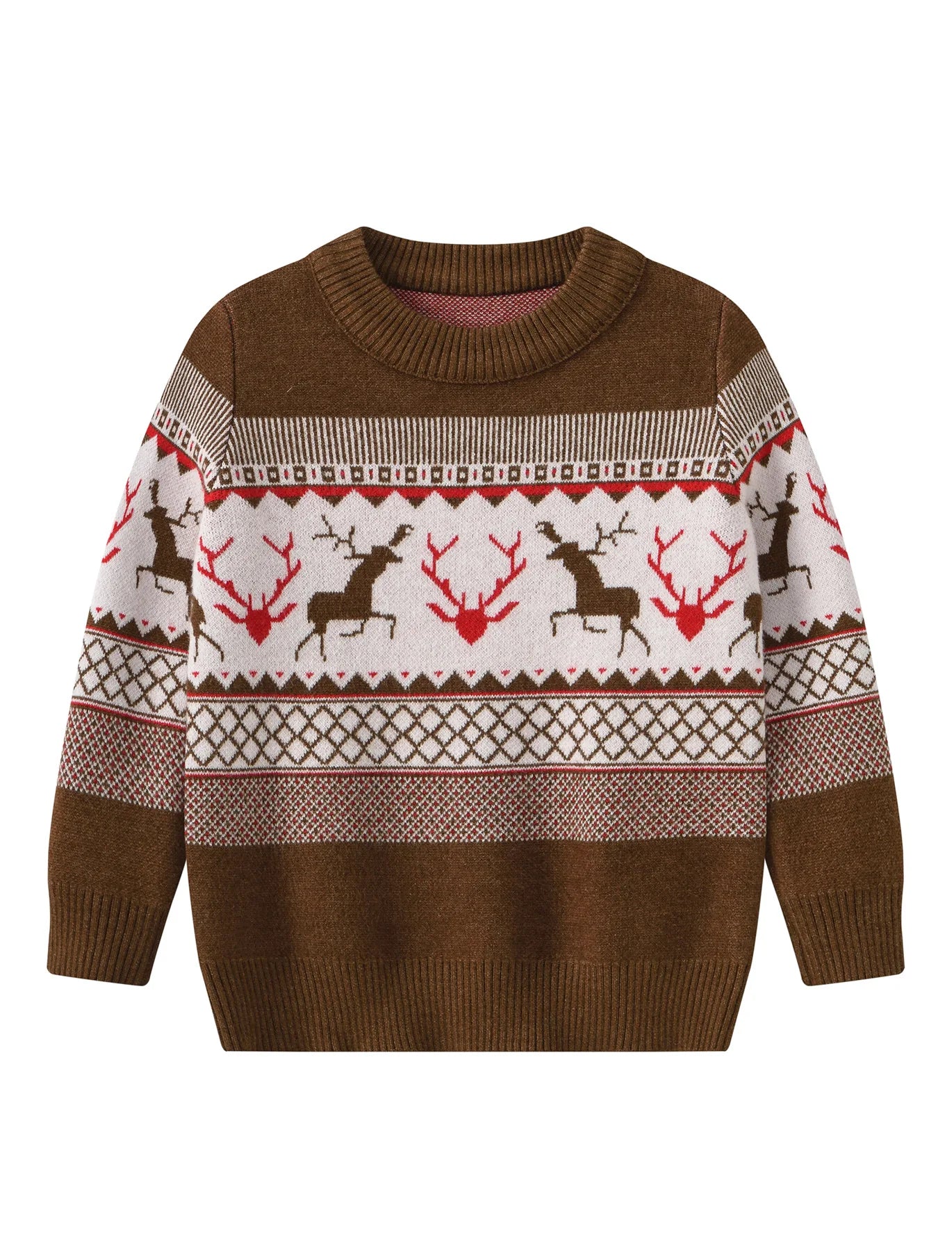 Xavier Warm Elk Printed Knitted Girls Sweater