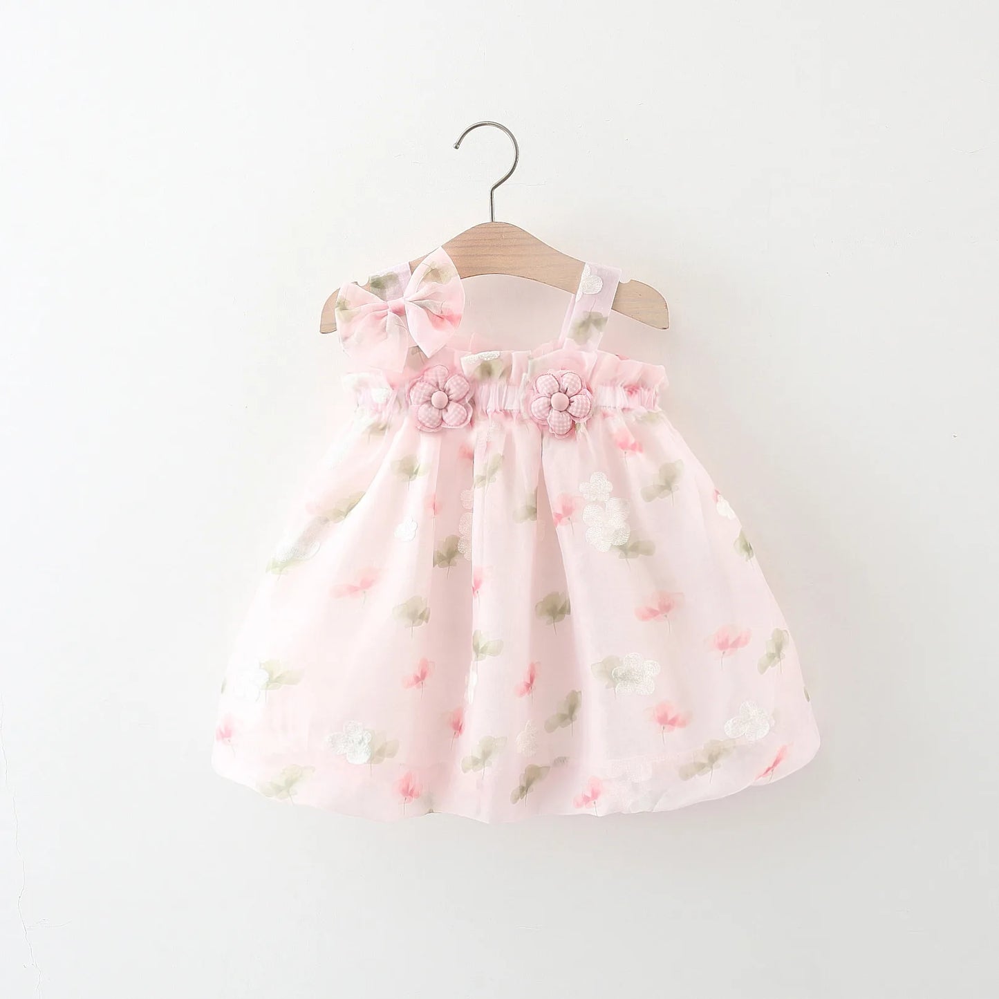 (0-3 Years Old) Baby Girl Dress, Summer Cotton Full Body Embroidered Suspender Princess Dress