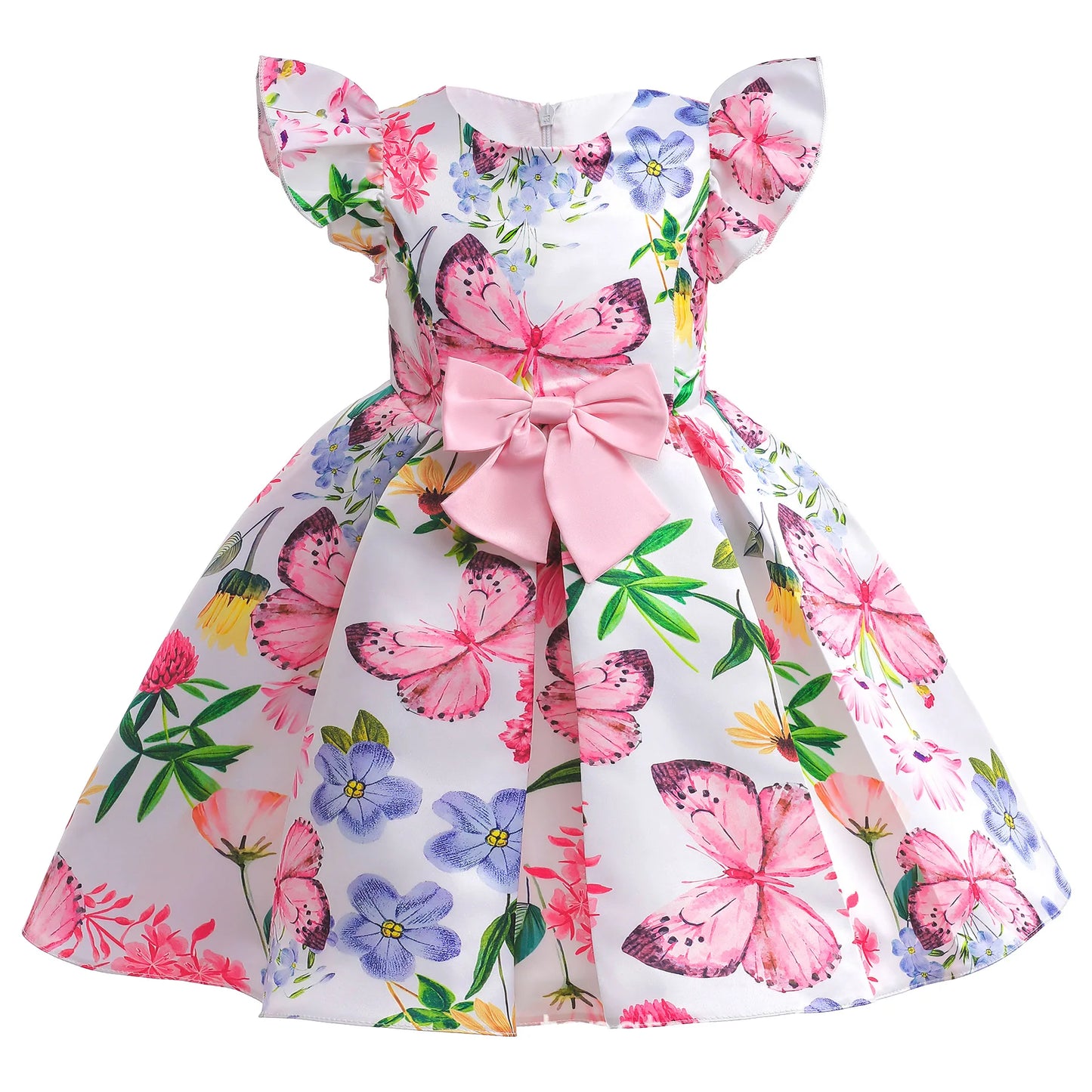 Tatum Baby Girls Flower Striped Dress For Girls Floral Wedding Party Dress