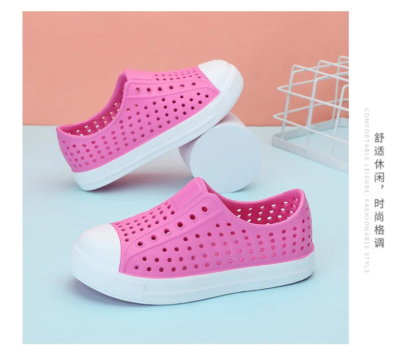 2024 New Kids Shoes Summer Breathable Quick-Drying Water Shoes with Drainage Holes Boys Girls Sandals 24-34