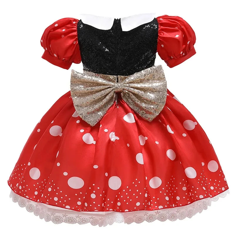 Girl Dress Cartoon Clothes Summer Costume Cosplay Princess Fancy Bow girl dress