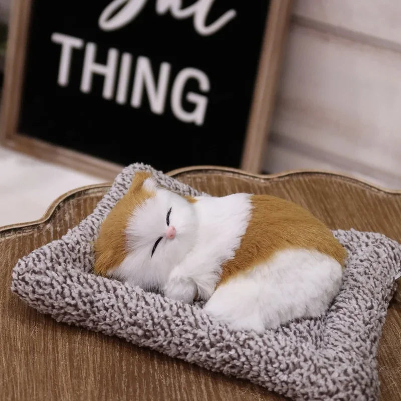 Interactive Meowing Kitten Plush with Press-to-Meow Sound, Realistic Cat