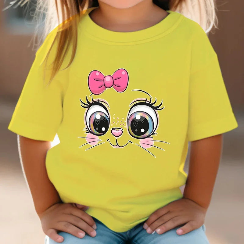 Triana Summer Cute Cartoon Cat Graphic Sleeve Wild Tees - GuGuTon baby store - Baby Fashion - Toddlers Outfits - Babies Outfits - Toddler Clothes - Kids Clothing - Newborn Clothes - Newborn Wear - Kids Wear - Trending Clothes - Trending Outfits - Fall Fashion - Winter Fashion - Girls Clothes - Boys Clothes - Babies Wear - Kids Accessories - KidsWear - Summer Clothes - Summer Fashion - Summer Trend - Falls Sweaters - Tops - Bottom - Jeans - Blouse - Dresses - Newborn Dresses - Toys