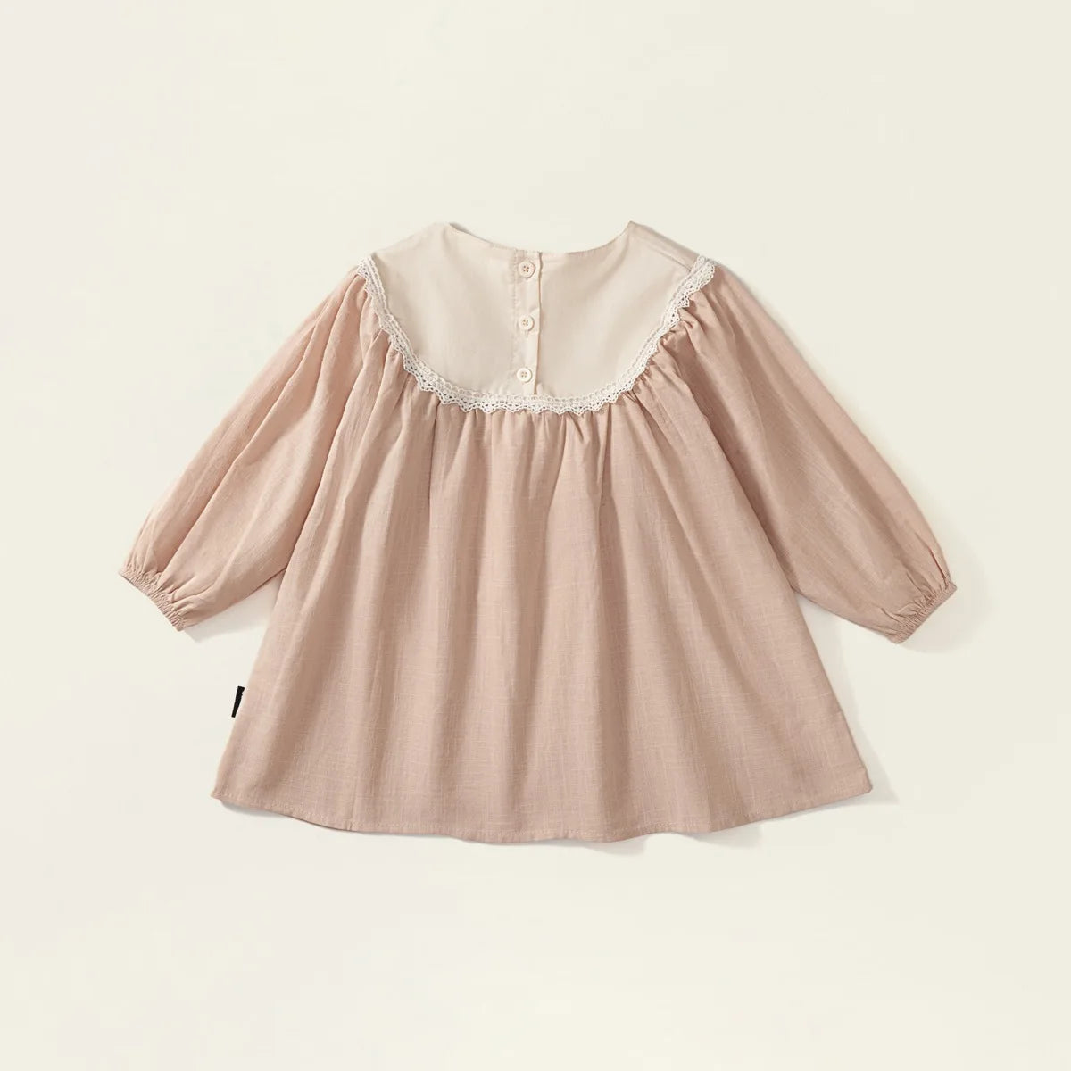 Toddler Girls Retro Dress Spring Autumn Cotton Lace Spliced Children Girls Dresses