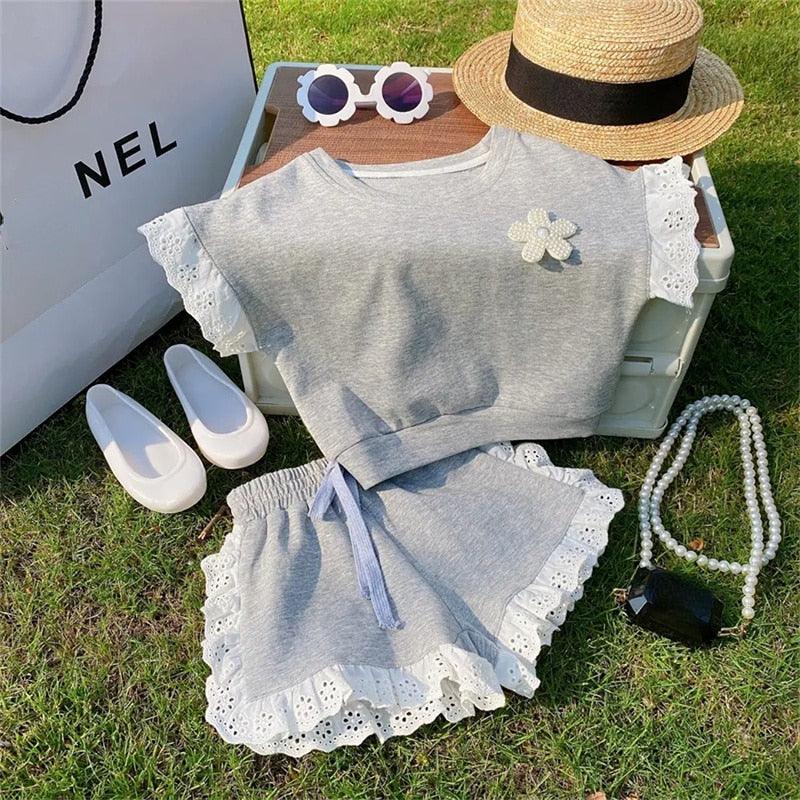 Angelica Girls Clothing Summer Short Sleeve Children Two Piece Set - GuGuTon baby store - Baby Fashion - Toddlers Outfits - Babies Outfits - Toddler Clothes - Kids Clothing - Newborn Clothes - Newborn Wear - Kids Wear - Trending Clothes - Trending Outfits - Fall Fashion - Winter Fashion - Girls Clothes - Boys Clothes - Babies Wear - Kids Accessories - KidsWear - Summer Clothes - Summer Fashion - Summer Trend - Falls Sweaters - Tops - Bottom - Jeans - Blouse - Dresses - Newborn Dresses - Toys