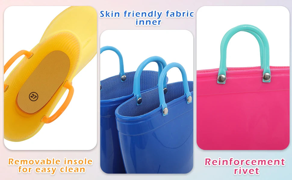 Jaden Evshine  Kids Rain Boots - Fun Dinosaur Unicorn Design