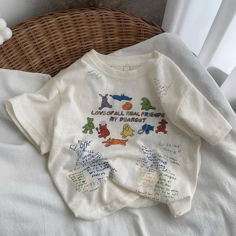 Fernando Short Sleeve Printing Tees - GuGuTon baby store - Baby Fashion - Toddlers Outfits - Babies Outfits - Toddler Clothes - Kids Clothing - Newborn Clothes - Newborn Wear - Kids Wear - Trending Clothes - Trending Outfits - Fall Fashion - Winter Fashion - Girls Clothes - Boys Clothes - Babies Wear - Kids Accessories - KidsWear - Summer Clothes - Summer Fashion - Summer Trend - Falls Sweaters - Tops - Bottom - Jeans - Blouse - Dresses - Newborn Dresses - Toys