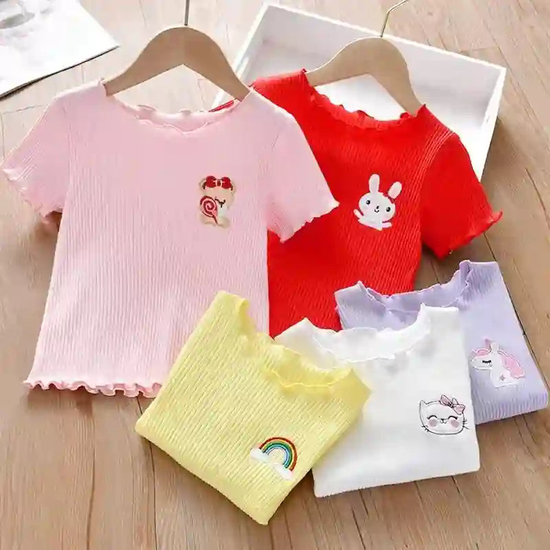 Saudy Embroidered Short Sleeve Cute Top