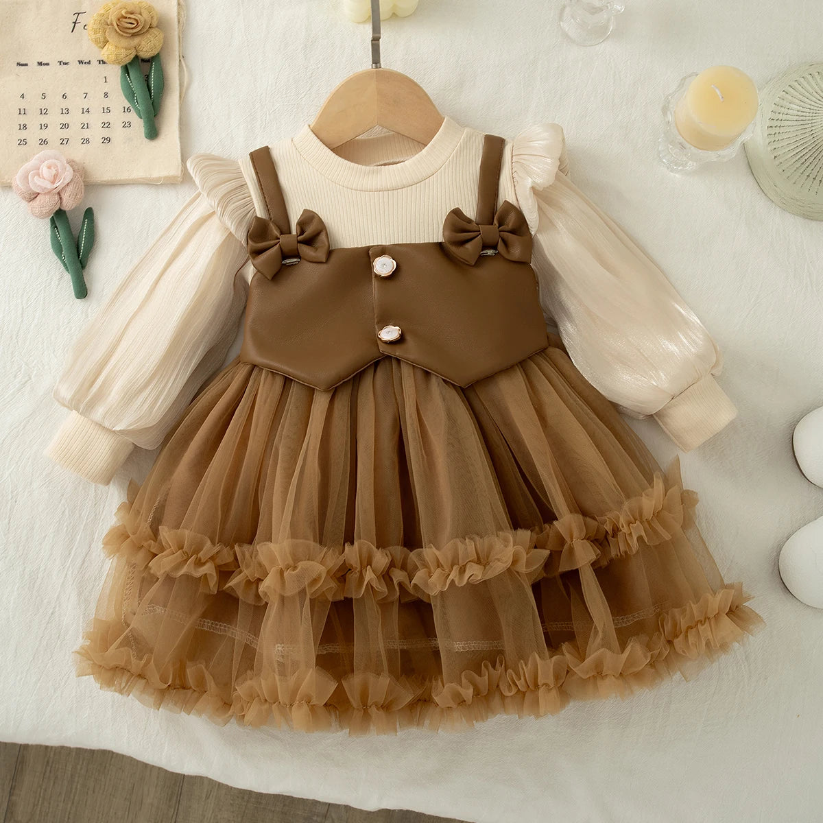 Daija Baby Girl Princess Dress Chiffon with Sweet Bow