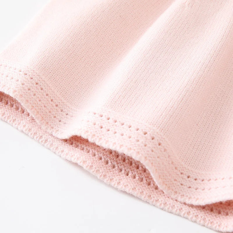 Newborn Baby Girl Ruffled Flutter Sleeves Knitted Infant Girls Dress