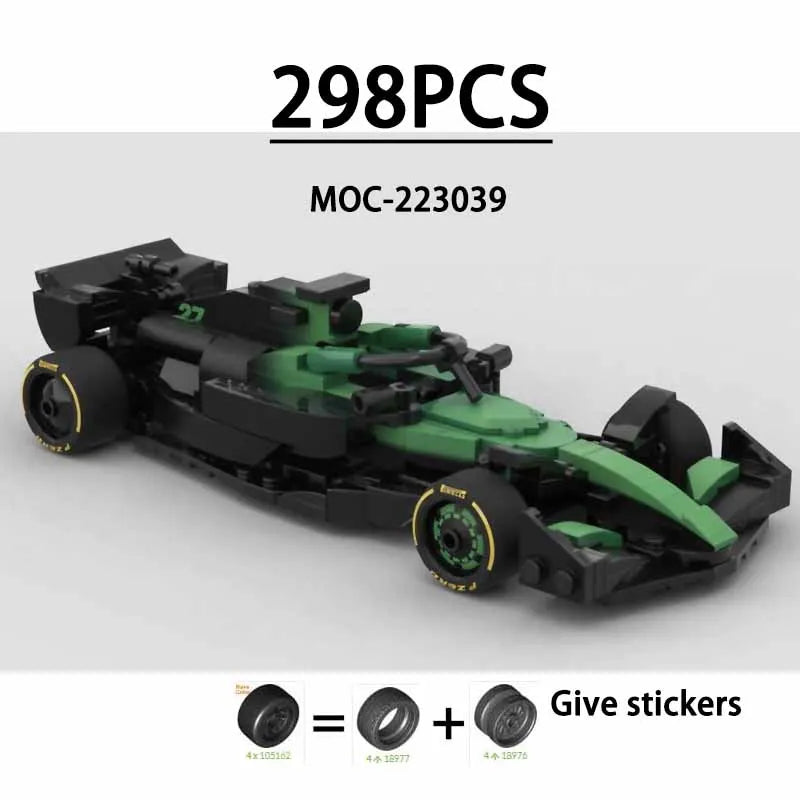 F1 Racing Car Building Blocks 8-Grid Racing Champion Vehicle (With Stickers) Children's Birthday Gift Christmas Toy Gift