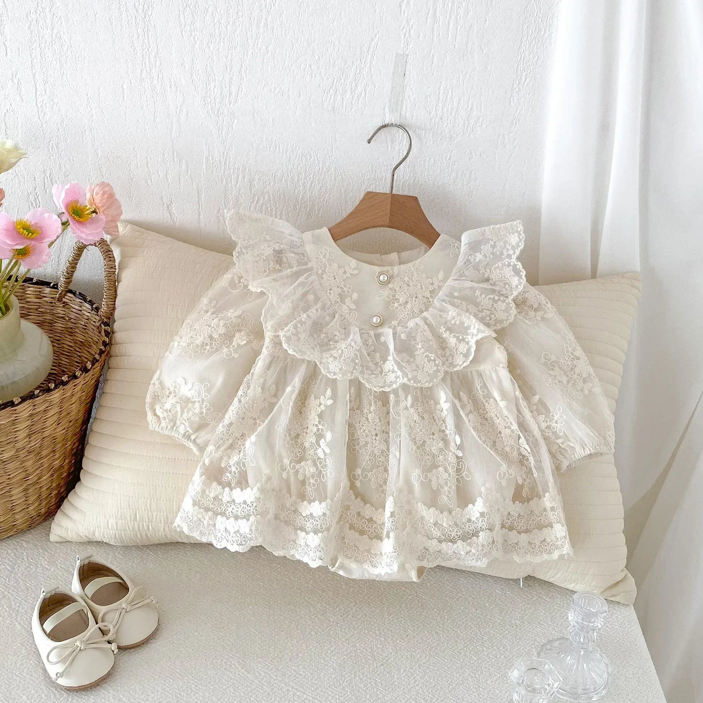 Navy Baby Girl Romper Dress - Korean Style