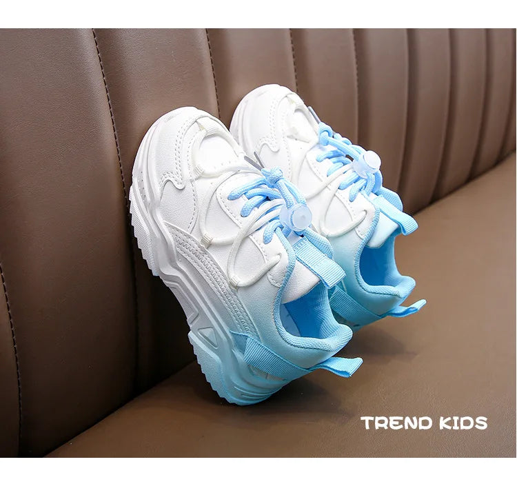 Girls Gradient Design Shoes Children Platform Sneakers Casual 4-12 Years Autumn Kids Chunky Running Sports Tennis Shoes for Girl