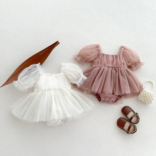 2024 Summer New Baby Lace Big Bowknot Dress Toddler Short Dress