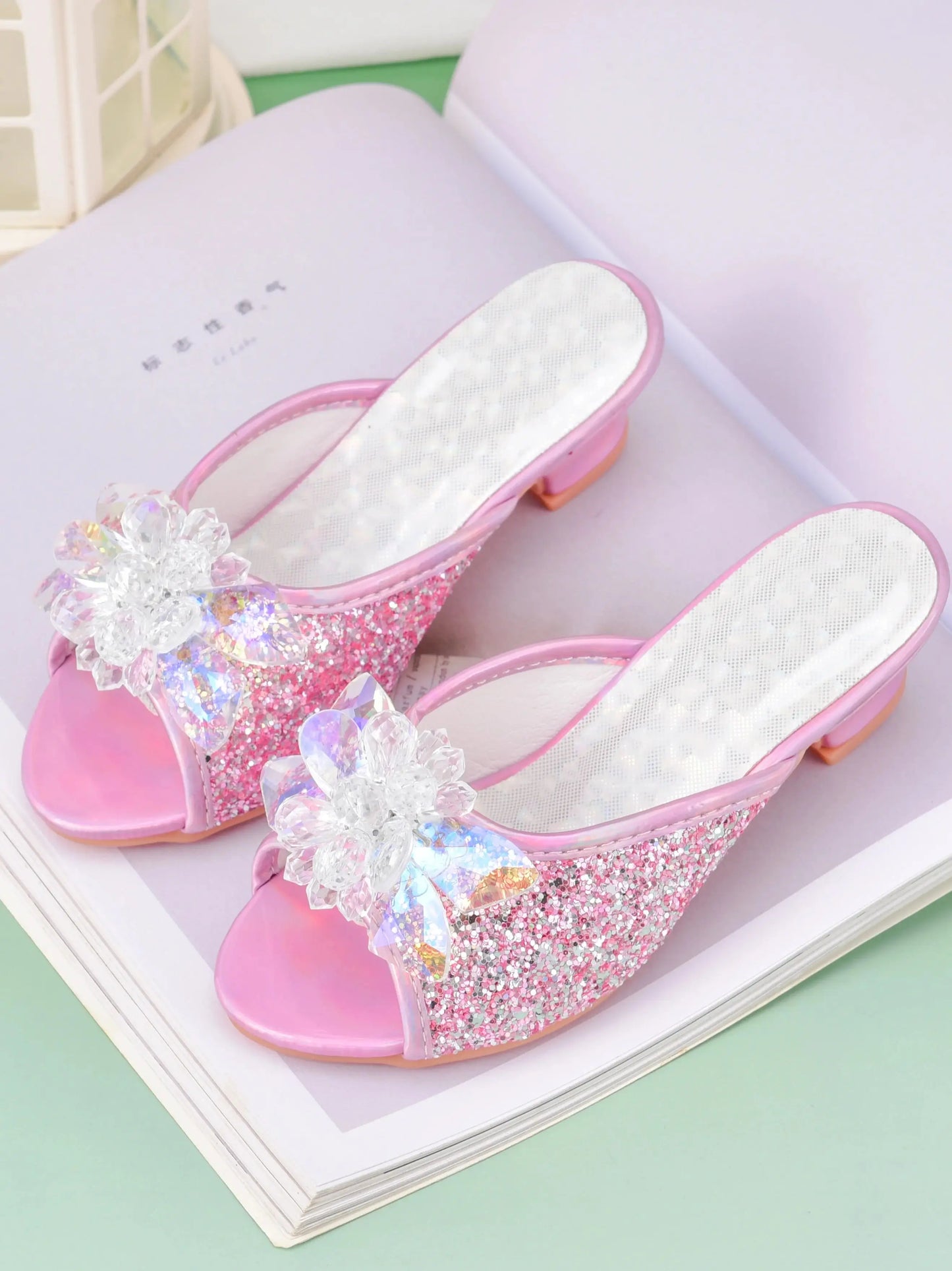 Brielle Girls Crystal Slippers High Heels - Perfect for All Seasons