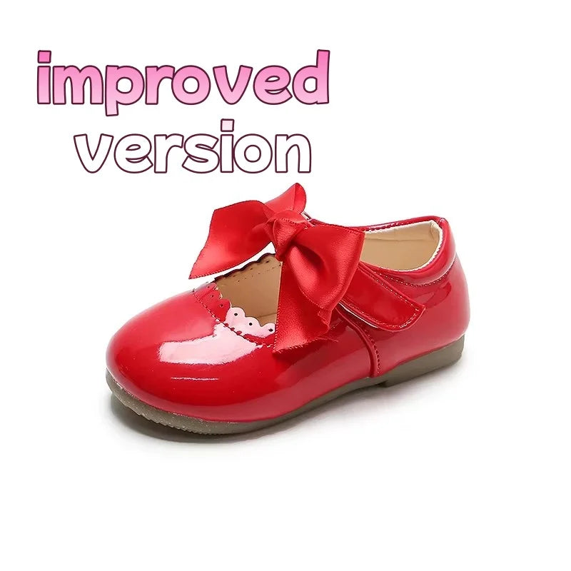 Spring Autumn Baby Girls Shoes Cute Bow Patent Leather Princess Shoes
