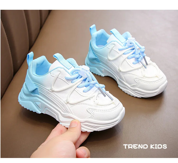 Girls Gradient Design Shoes Children Platform Sneakers Casual 4-12 Years Autumn Kids Chunky Running Sports Tennis Shoes for Girl