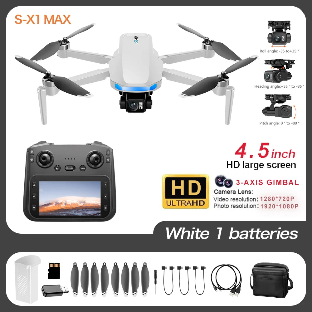 S-X1 Mini Drone 5G| 4K EIS Camera 3-Axis Gimbal | GPS Obstacle Avoidance